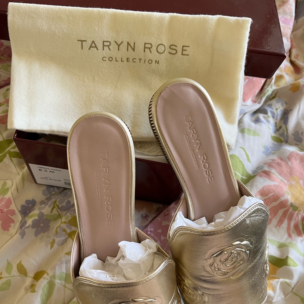 Gold soft napa evening slippers /sandal